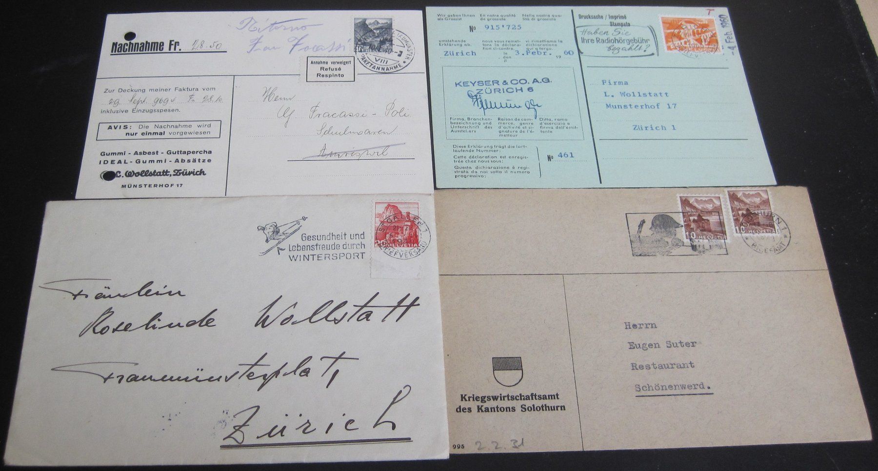 Tutti i francobolli: 40 alte Bedarfsbriefe, Karten, usw. – Usato da Waltenschwil venduto da lehrblaetz55 8