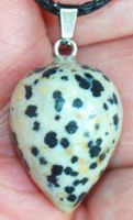 Halskette C-430 – Kreiskegel – Dalmatiner Jaspis – 22x15mm
