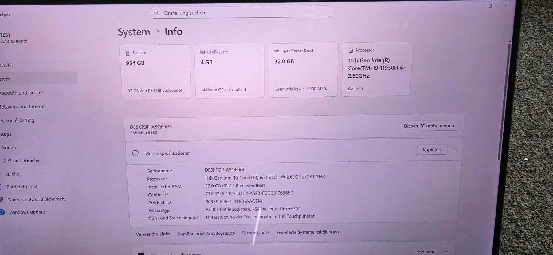 Dell Notebook: Dell Precision 5560 i9 / 32GB RAM / 1TB SSD / Touchscreen – Usato da Urdorf venduto da 895_8my2 5