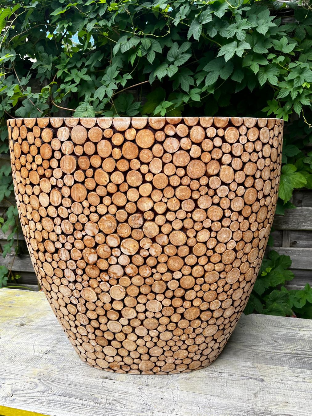 Vasi per fiori: Wunderbarer Übertopf Blumentopf Holzoptik XL Höhe 60cm – Usato da Zürich venduto da Allrounders 1
