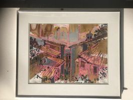Joucas Provence, 1986, Aquarell, 50/60, Grüness Willi