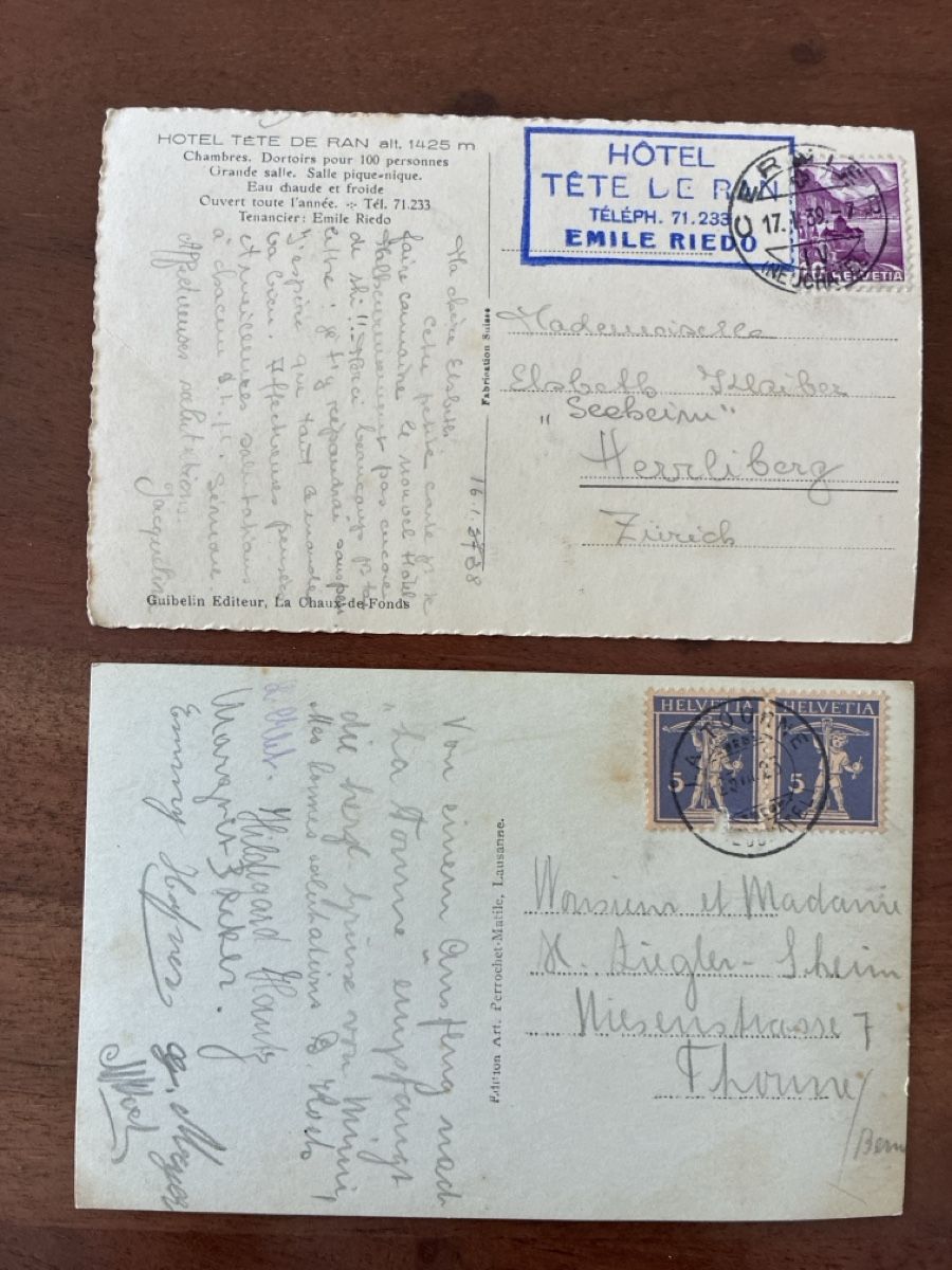 Cartoline postali: 8 Ansichtskarten Schweiz diverse vom Kanton Neuenburg  – Usato da Oftringen venduto da Cla.vD.74 7