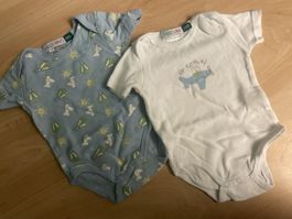2er Set Baby Bodys Gr. 50/56 Sommer Kurzarm Baumwolle