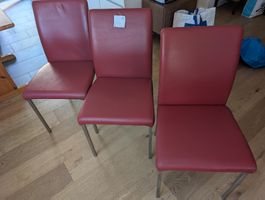 LIDO Leder Stühle rot (3er Set)