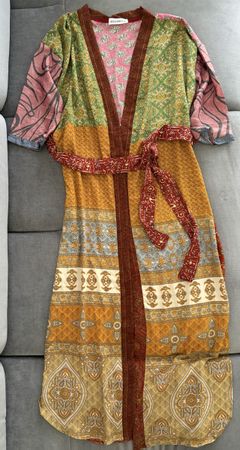Kleid in Kimono Style 100% Seide Gr. XS-M