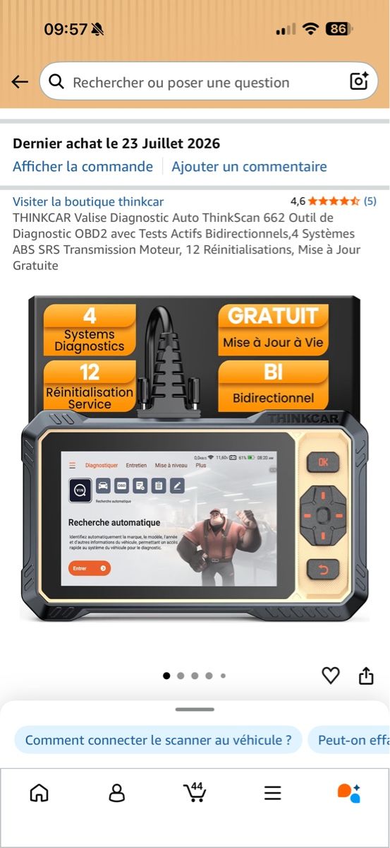 Tutti i ricambio: THINKCAR ThinkScan 662 outil diagnostic OBD2 neuf – Nuovo e nell'imballaggio originale da Lausanne venduto da gio_qwg7 1