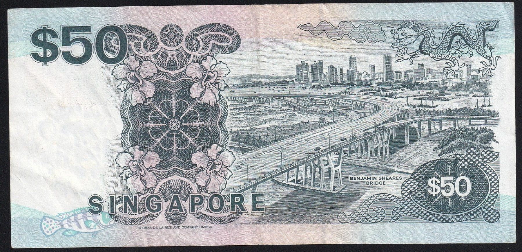 Banconote: Singapur 50 Dollars 1994 – Usato da Brugg AG venduto da banknoten_muesli 1