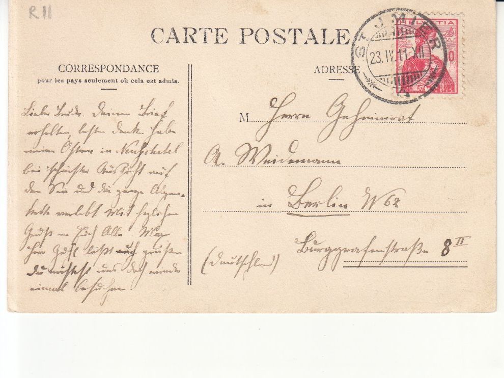 Ansichtskarten: St. Imier 1911 – Gebraucht aus Bürglen TG von StampGraf 1