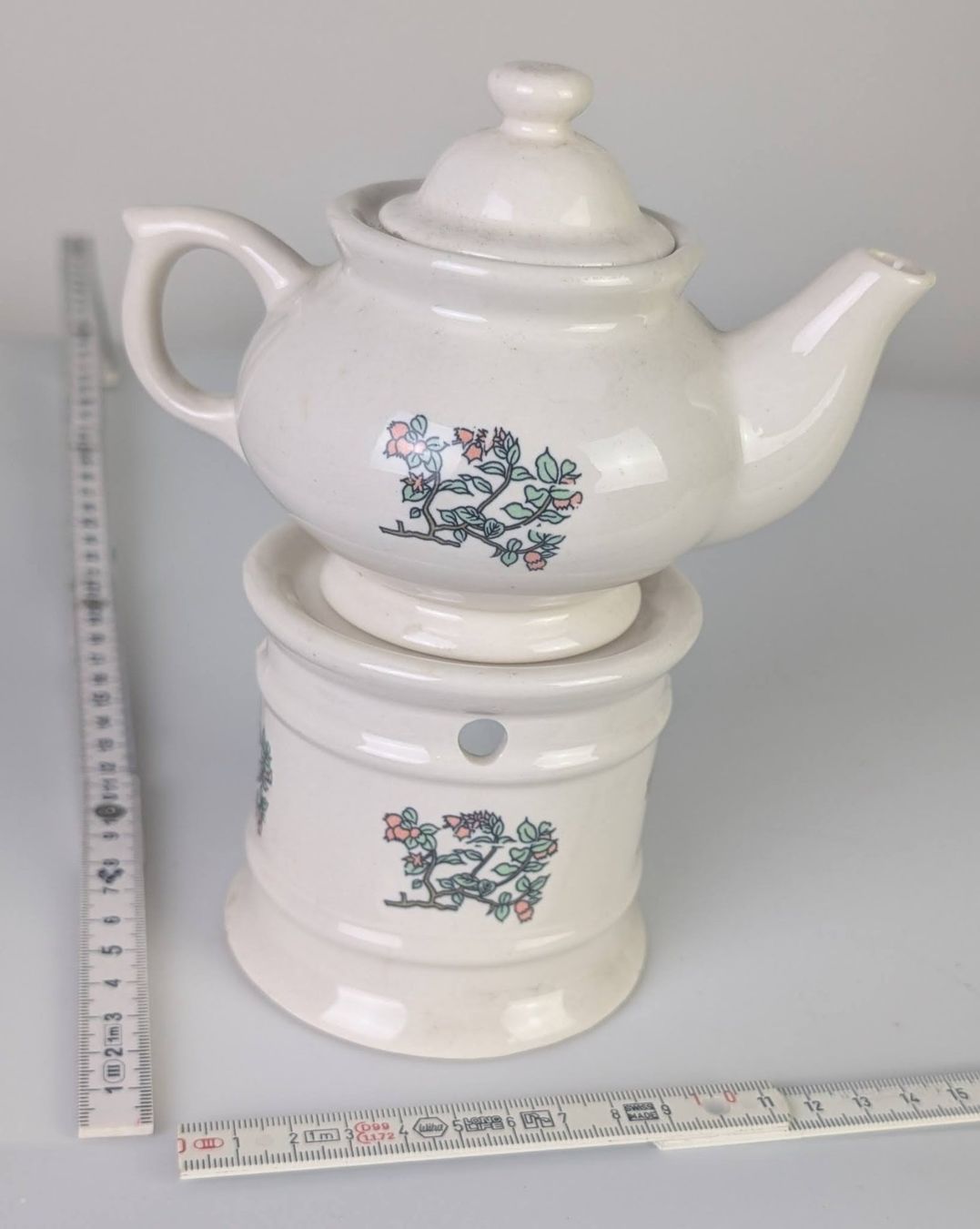 Teiere: Teekanne mit Stövchen, Keramik, Vintage, Romantisch! – Usato da Zürich venduto da 1.Simon 1