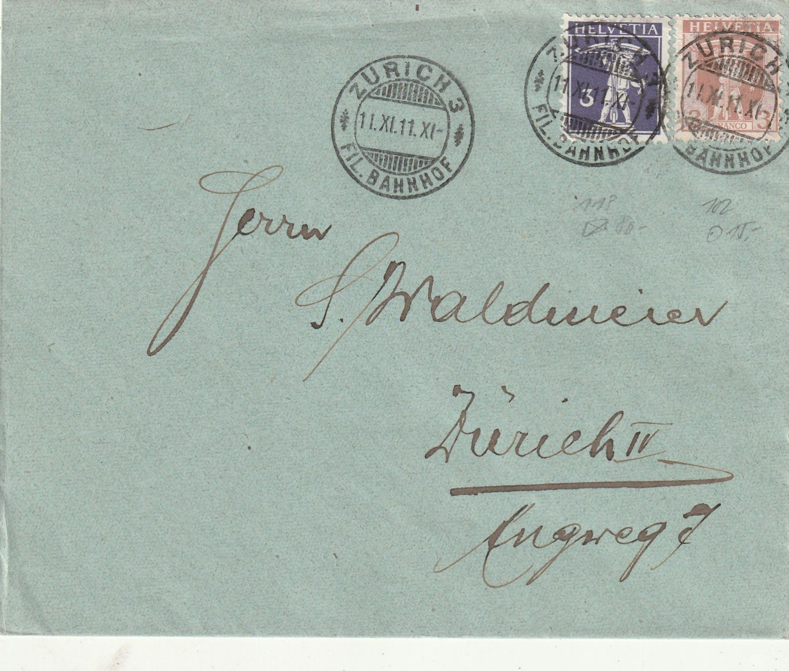 Tutti i francobolli: Zu. Nr. 102 und 118 auf Brief – Usato da Rorschacherberg venduto da fratovi2