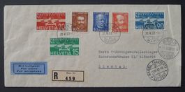 1932, FDC-Kombibrief, Nr. 191-193 + Flugpost F16-F18
