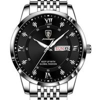 Edle Herrenuhr Stahlband Armbanduhr Datum Wochentag