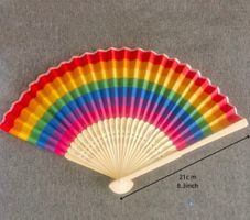 Wedel Fächer Bambus Regenbogen neu