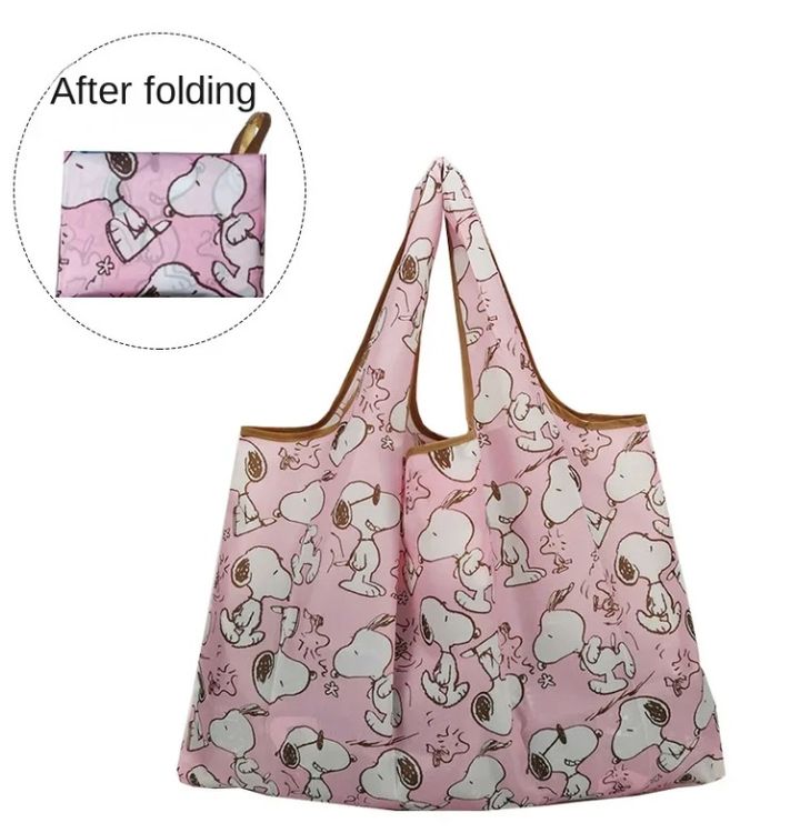 Faltbare Tasche Einkaufstasche Snoopy Rosa Neu Und 