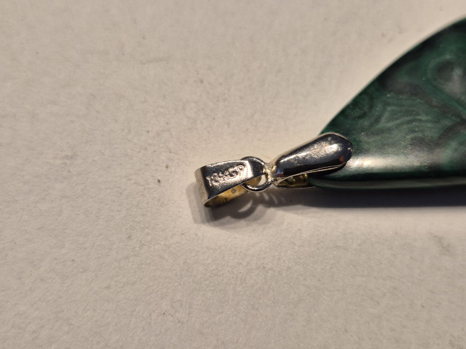 Ciondoli: Malachit Anhänger Schmuck Silber Weissgold Edelstein – Usato da Russikon venduto da eunicetungol 3