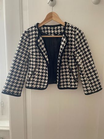 "Vintage" H&M Kurzjacke – Hahnentritt-Muster, Grösse XS (34)