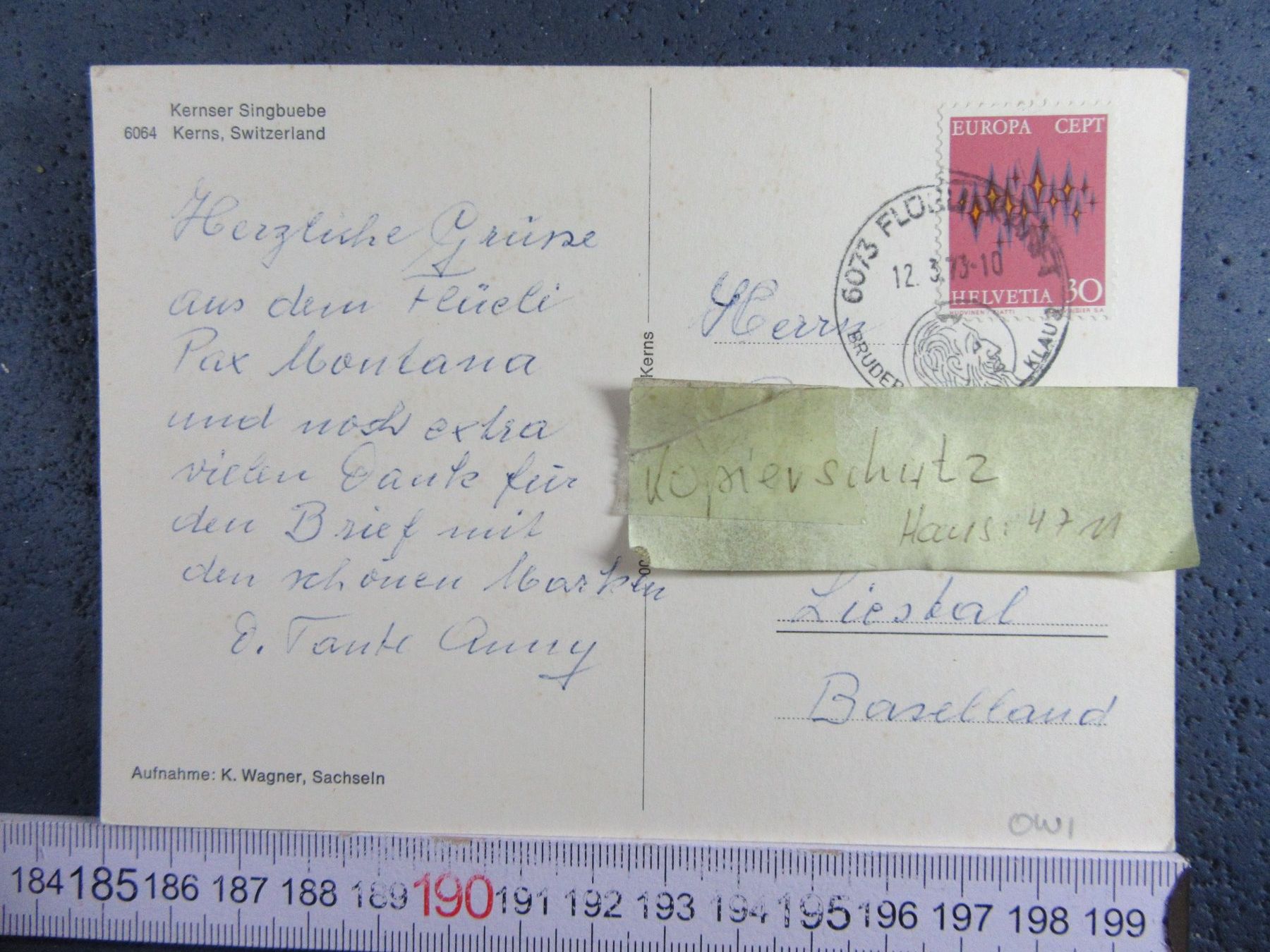 Cartes postales: KERNS ONW AK KERNSER SINGBUEBE 1973 – D'occasion à Ettingen par Hausi4711 1