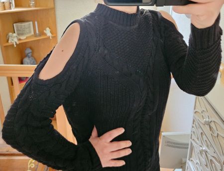 Pullover Strick Zopfmuster,freie Schultern,Gr. S,NP 80.-,NEU