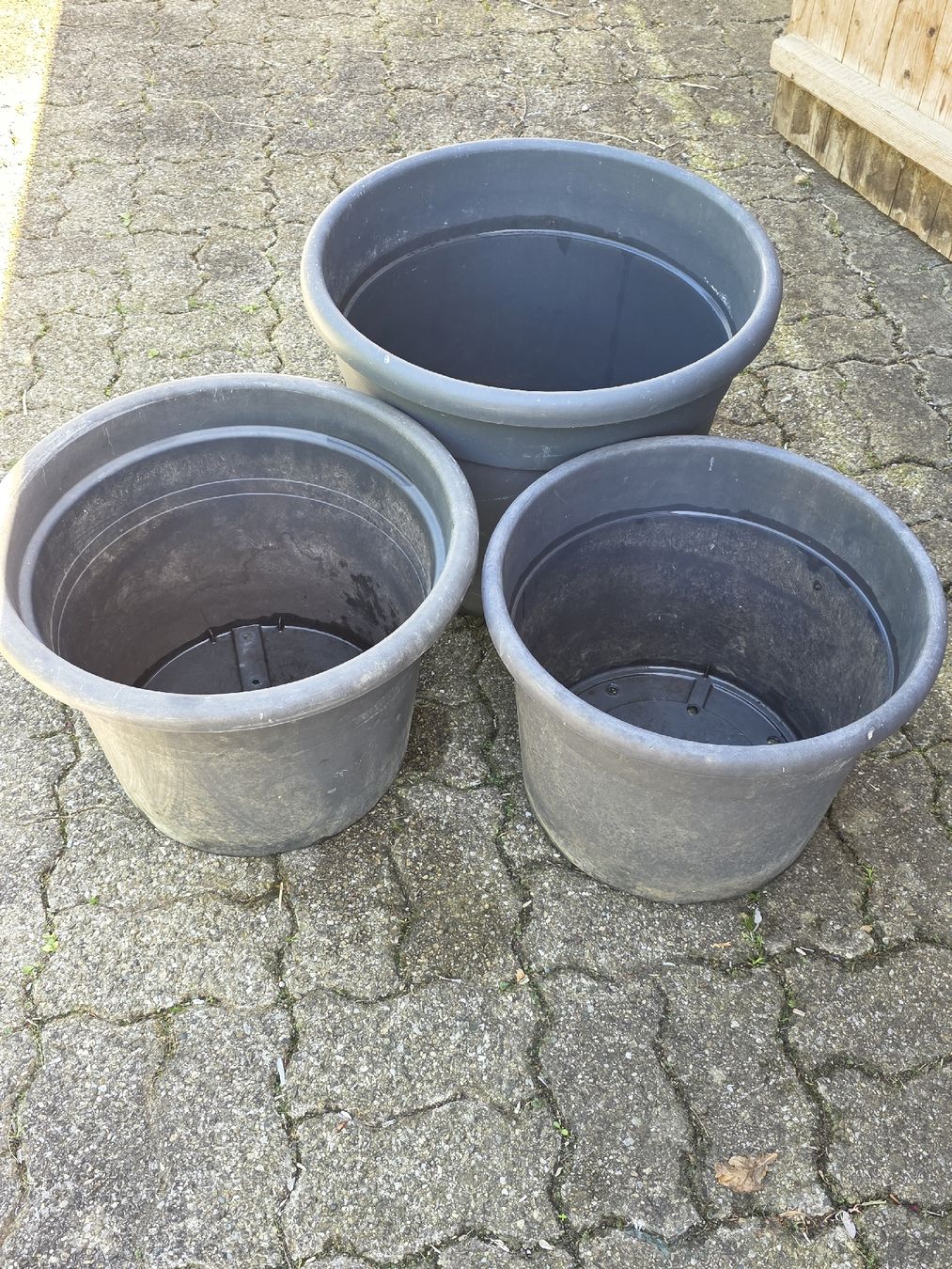 Vasi per fiori: Set of 3 Large Dark Grey Planters. – Usato da Hinwil venduto da Ehretstock8 1