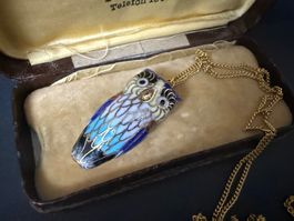 Vintage Kette mit Cloisonné Anhänger