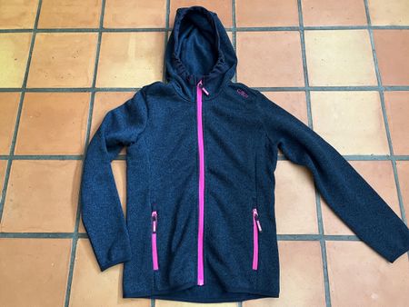 CMP Fleecejacke/Faserpelz mit Kapuze, dunkelblau Gr. 152