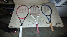 3 Tennisrackets Wilson und Prince Set gebraucht