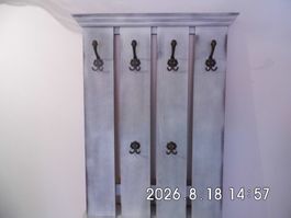 Antike Garderobe mit Schrank weiss Shabby Chic Vintage