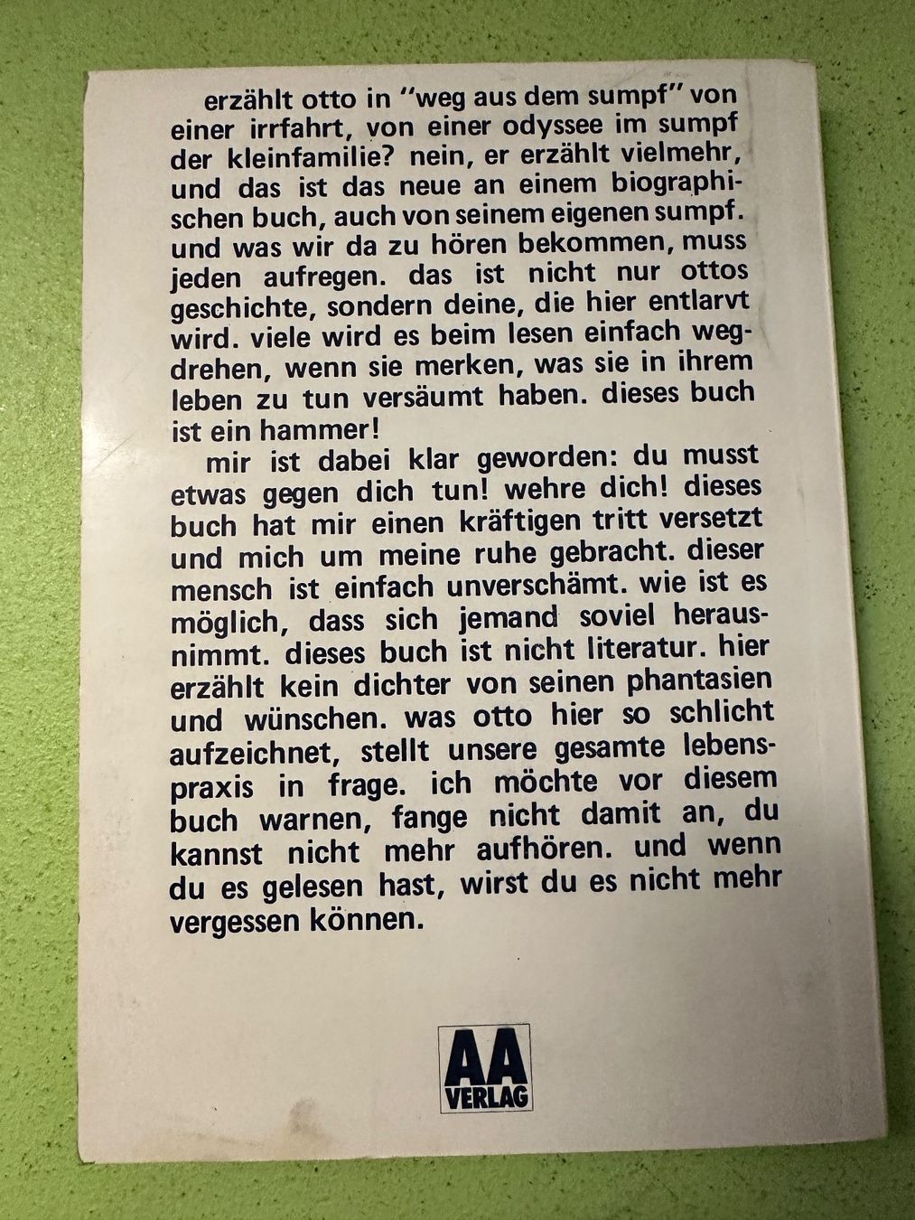 Libri: Otto Muehl: Weg aus dem Sumpf. – Usato da Zürich venduto da allp 8