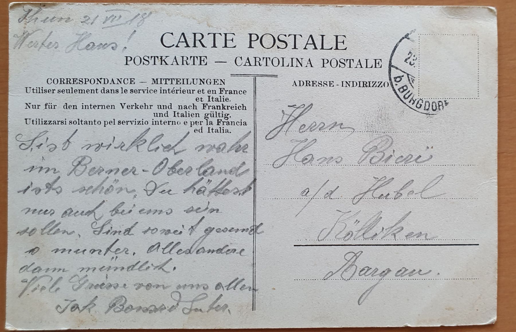 Cartoline postali: Thun – Usato da Kreuzlingen venduto da Rschweiz1 1