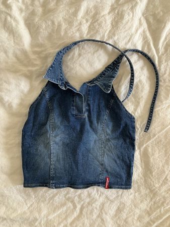 Miss Petrolio Denim Corset Top – Y2K Vintage
