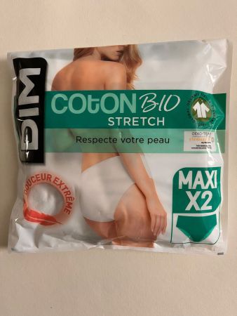 DIM, Slip Maxi Coton Stretch, Grösse 42/44, 2 Stück in Weiss