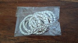grosse offene Bastel-Biegeringe 10Stk. Silberfarben