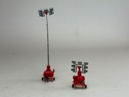 VE1- Preiser 2x Feuerwehr Flutlicht Anhänger