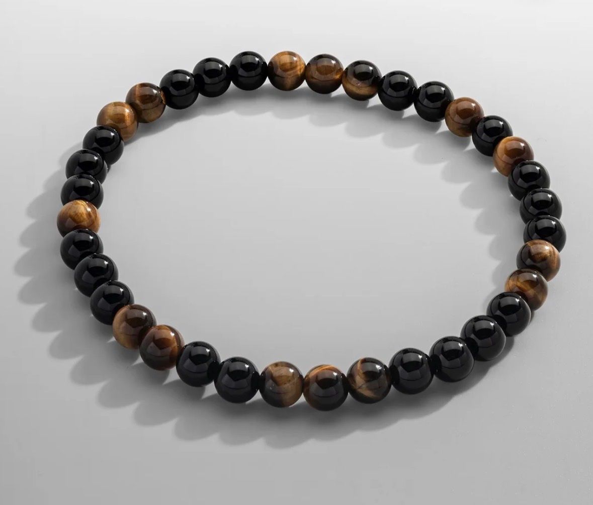 Armbänder & -reifen: Tiger's Eye Obsidian Bead Bracelet – Neu und originalverpackt aus Rüti ZH von alb_ddz2