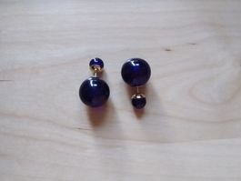 DIOR Ohrrstecker Gross Dunkel Blau