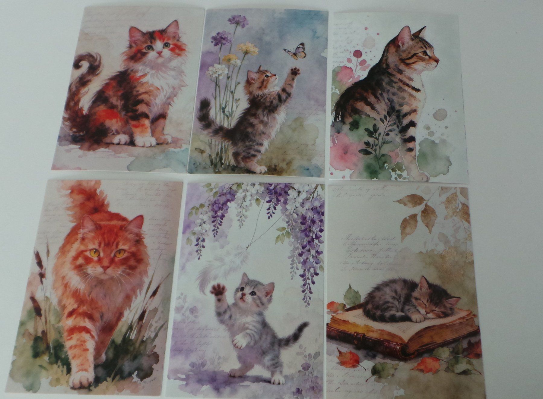 Cartoline postali: 6 Postkarten mit süssem Katzenmotiv – Nuovo (secondo la descrizione) da Flamatt venduto da Tattoo18