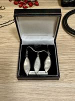 Schmuckset Sterling Silber Perlmutt Halskette Ohrringe