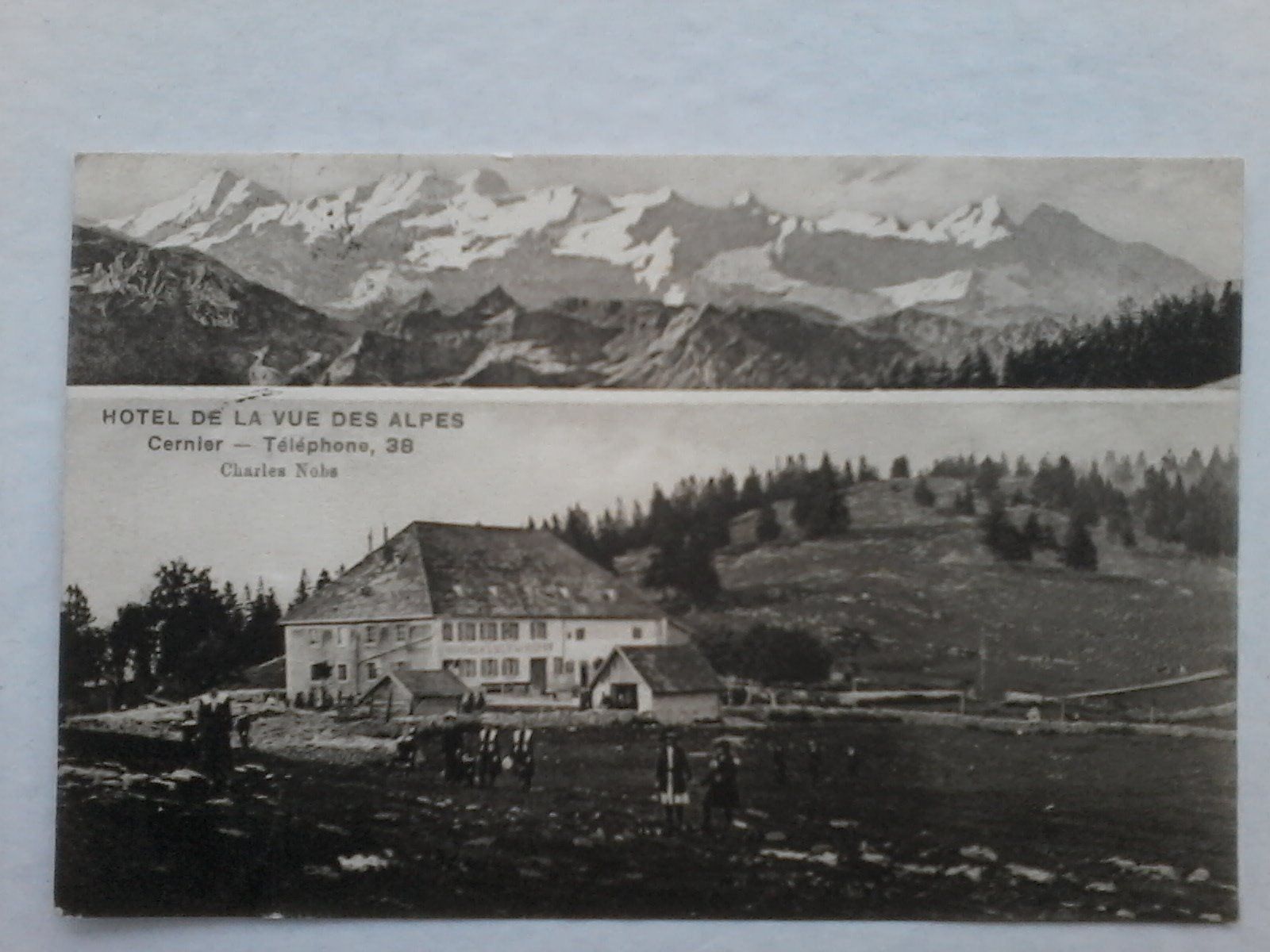 Ansichtskarten: Cernier, "Hotel Vue des Alpes", von 1921 – Gebraucht aus Niederscherli von Lucia16