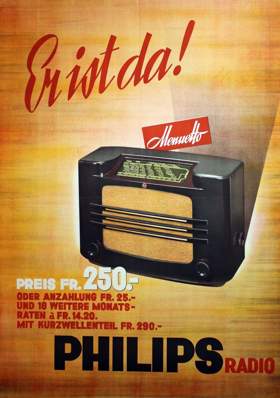Foto & Immagini: Philips RADIO Menuetto Original Plakat – Usato da Eggenwil venduto da Joyart