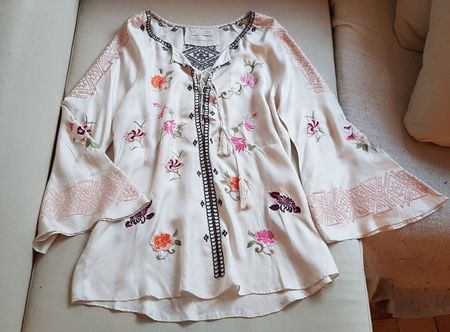 Odd Molly Bluse Tunika Stickereien 100% Seide zu Nile NEU