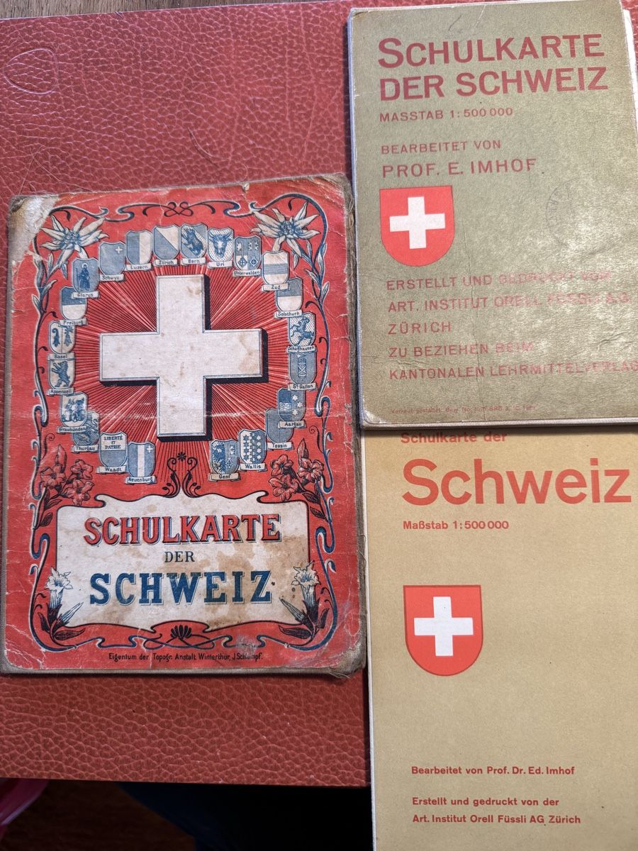 Landkarten & Atlanten: Schweizer Landkarten antik  /  3 Stück – Gebraucht aus siebnen von minte