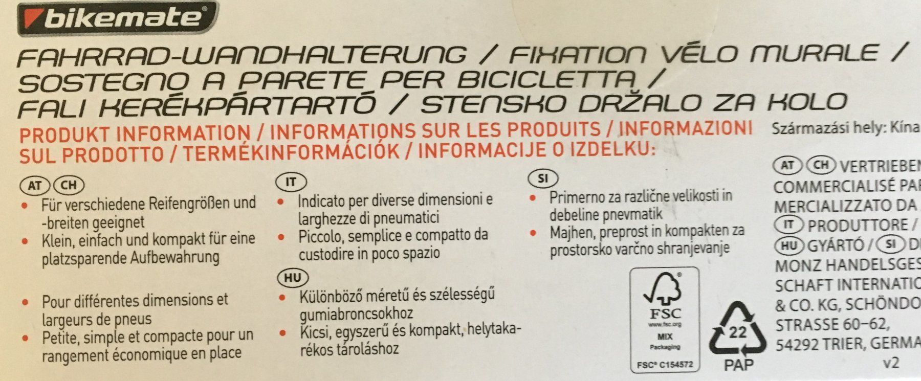 Supporti per biciclette: Fahrrad - Wandhalterung – Nuovo (secondo la descrizione) da Zürich venduto da Buechi49 3
