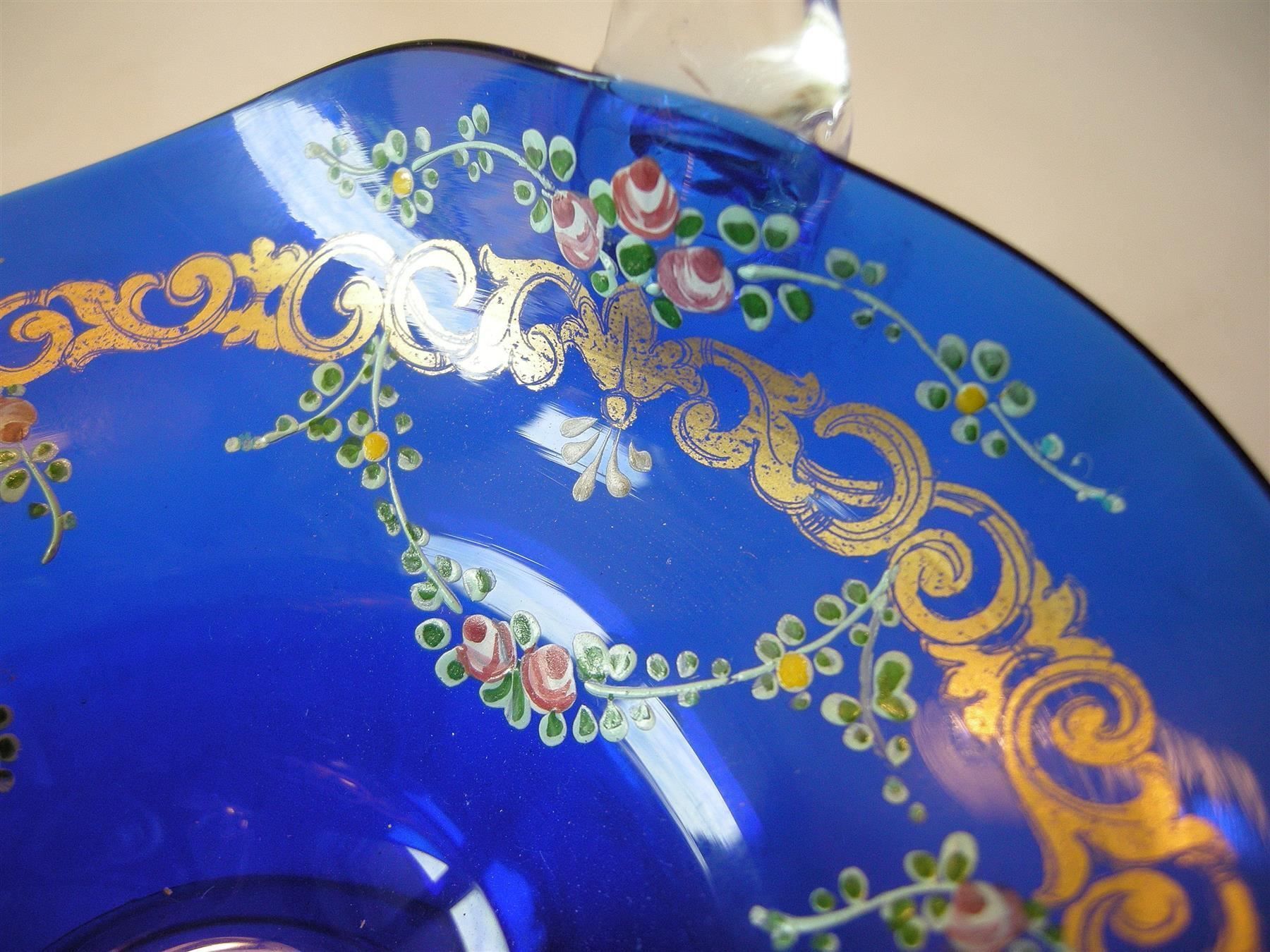 Murano Bicchieri: KORB AUS GLAS MIT FEINER EMAILMALEREI. – Usato da Grandcour venduto da Flowerstyle 6
