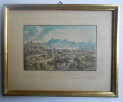 Luzern. Kolorierte Aquatinta von Isenring. Ca 1840.