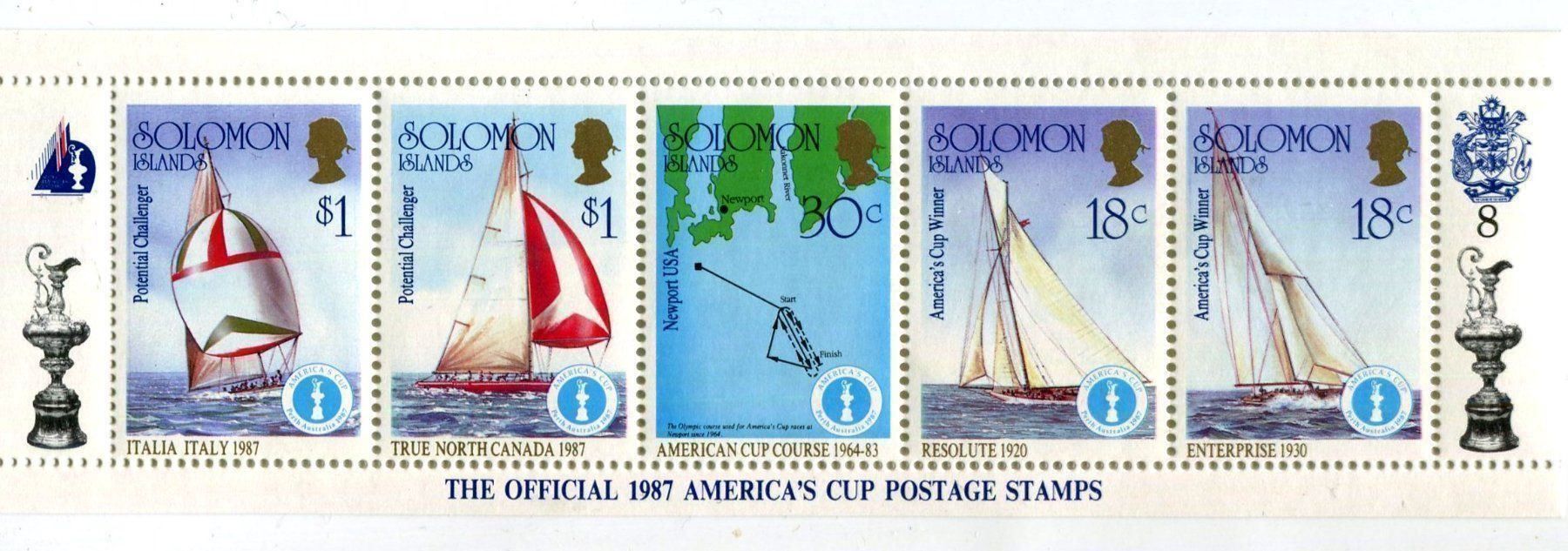 Alle Briefmarken: Block "Segelboote". Salomonen. – Neu und originalverpackt aus Basel von Butsch5