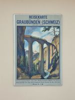 Reisekarte Graubünden Schweiz 1:250’000 RhB 1952