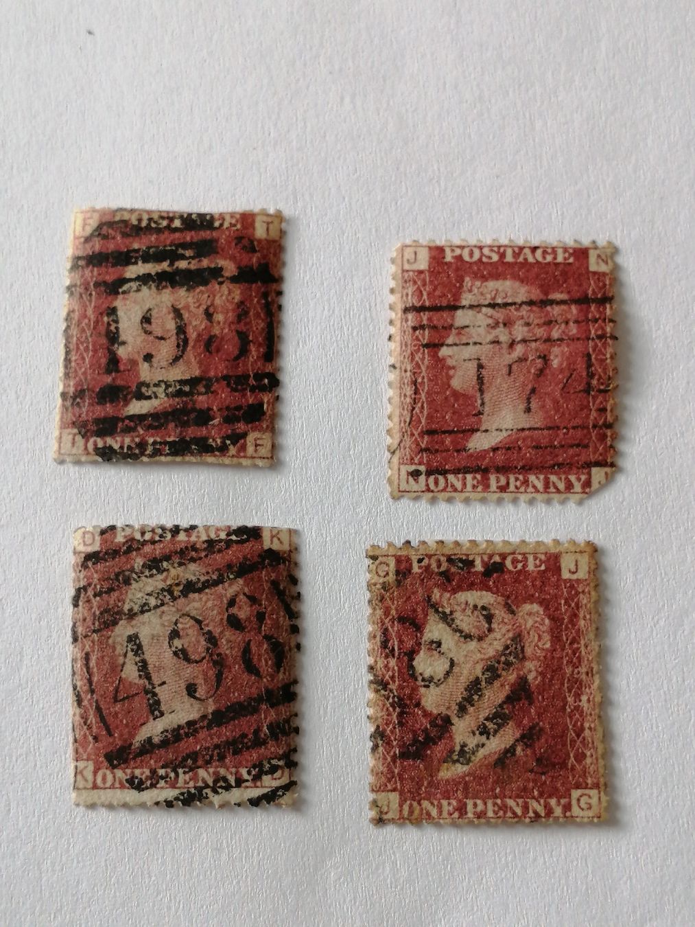 Tutti i francobolli: 4mal One Penny Red 1864 bis 1881 – Usato da Happerswil venduto da tschergi