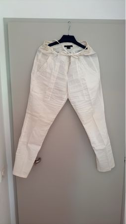 Theory Pants size 10 white linen blend