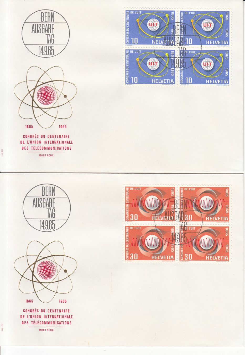 Alle Briefmarken: SBK 436 - 437 im 4er-Block FDC – Gebraucht aus Bürglen TG von StampGraf