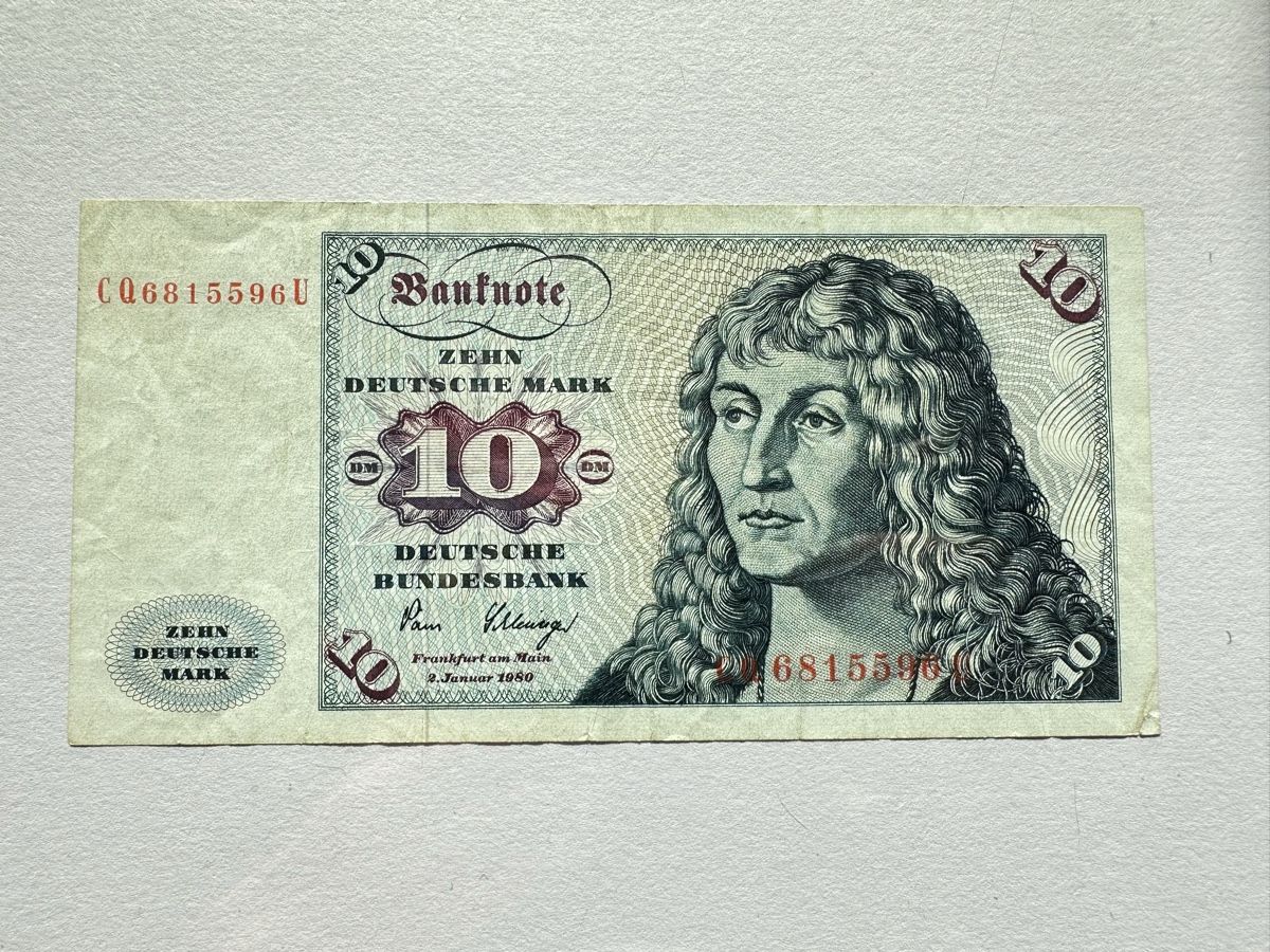Banknoten: 10 Deutsche Mark banknote from 1980 – Gebraucht aus Rüschlikon von sve_28vj